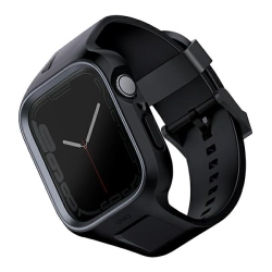 UNIQ pasek Monos 2in1 Apple Watch Strap+ Case Series 4/5/6/7/8/9/SE/SE2 44/45mm. czarny/midnight black