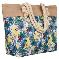 Modna torebka w kwiaty na zakupy plażę shopper