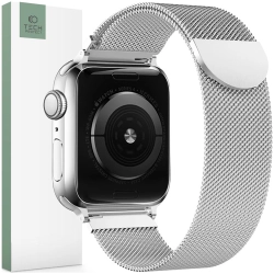 TECH-PROTECT MILANESEBAND APPLE WATCH 6 / 7 / 8 / 9 / 10 / SE / ULTRA 1 / 2 (44 / 45 / 46 / 49 MM) SILVER