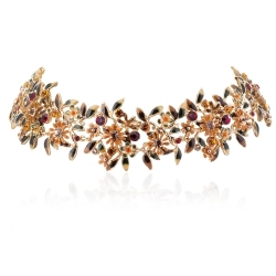 Choker kolorowe kwiatuszki z kryształkami z kolekcji Blossom (C8157AU/1/K)