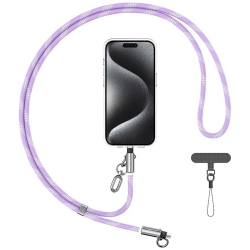 Smycz do telefonu z kablem do ładowania  Usams SJ746 30W USB-C do Lightning 1.2m fioletowy