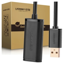Kabel przedłużający USB 2.0 UGREEN US121, aktywny, 10m (czarny)
