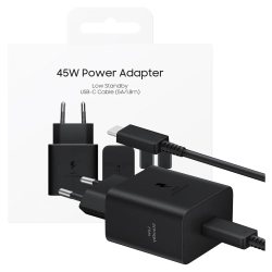 Ład. siec. Samsung EP-T4511XBEGEU PD 45W+ kabel USB-C/USB-C 3A 1.8m Super Fast Charge czarny/black
