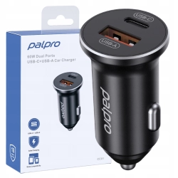 PALPRO SZYBKA ŁADOWARKA SAMOCHODOWA DO TELEFONU LAPTOPA 2X USB-C USB-A 60W