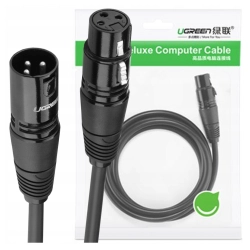 UGREEN AV130 Kabel XLR żeński do XLR męski - 1m (czarny)