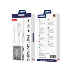 JELLICO kabel KDS-32 Micro USB 3.1A 2M Biały