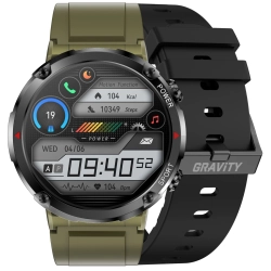 Smartwatch Gravity GT21-7 + Czarny Pasek Silikonowy Smartwatch Gravity GT21-7 + Czarny Pasek Silikonowy