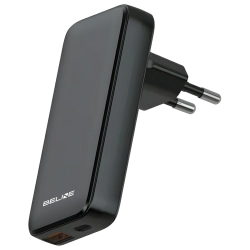 Beline Ład. siec. 1x USB-C + 1x USB 65W  czarna /black (only head) PD 3.0 + QC 3.0  BLN2CW65