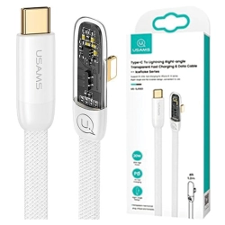 USAMS Kabel kątowy USB-C na LightningPD 20W Fast Charging Iceflake Series 1,2m biały/white SJ583USB02 (US-SJ583)