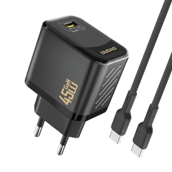 Ładowarka sieciowa Dudao A28C 45W GaN + kabel USB-C - czarna Ładowarka sieciowa Dudao A28C 45W GaN + kabel USB-C - czarna