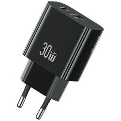 Ładowarka sieciowa USAMS CC316 T65 30W   1xUSB-C 1xUSB-A Fast Charging czarny