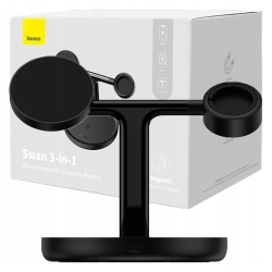 Ładowarka Indukcyjna Baseus Stojak 3w1 15W MagSafe  ( czarna )