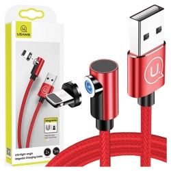 USAMS Kabel lightning 1mkątowy magnetyczny czerwony/red SJ444USB02 (US-SJ444)