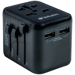 Verbatim Adapter podróżny EU/UK/US2xUSB-A UTA-01 czarny/black 49543 Verbatim Adapter podróżny EU/UK/US2xUSB-A UTA-01 czarny/black 49543