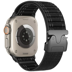Pasek Beline Woven Nylon Diagonal Style  Parachute do Apple Watch 42/44/45/49mm czarny