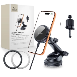 TECH-PROTECT V9 ARCTICBOOST MAGNETIC MAGSAFE DASHBOARD & VENT CAR MOUNT WIRELESS CHARGER 25W QI2.2 BLACK TECH-PROTECT V9 ARCTICBOOST MAGNETIC MAGSAFE DASHBOARD & VENT CAR MOUNT WIRELESS CHARGER 25W QI2.2 BLACK