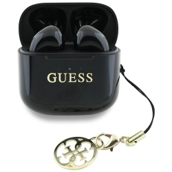 Słuchawki TWS Guess Glossy Effect        Printed Classic Logo & Charm czarny