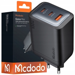 MCDODO ŁADOWARKA SIECIOWA ZASILACZ KOSTKA 3X USB-C PD USB 100W CZARNA
