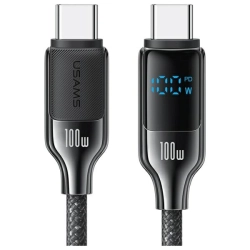 USAMS Kabel USB-C na USB-C 100W 1,2m     Digital Display Zinc Alloy Fast Charging Data Cable HX Series SJ742USB01 (US-SJ742)