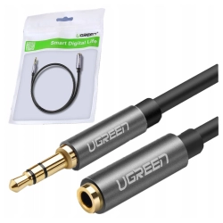 Kabel Ugreen AV118 10595 mini jack 3,5 mm (męski) / mini jack 3,5 mm (żeński) 3m - srebrny