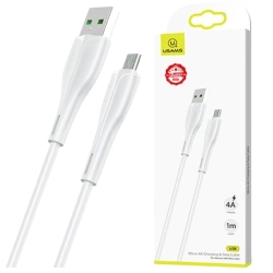 USAMS Kabel U38 microUSB 4A Fast Chargefor OPPO 1m biały/white SJ375USB02 (US-SJ375)