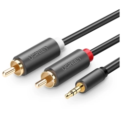 UGREEN AV102 Kabel 2x RCA (Cinch) jack 3.5 mm 5m (czarny)