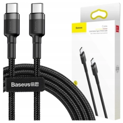 Kabel USB-C do USB-C PD Baseus Cafule PD 2.0, QC 3.0, 60W, 2m (czarno-szary)