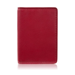 Etui na karty czerwone skórzane eleganckie RFID Paolo Peruzzi KV-05-RD