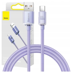 Kabel USB do USB-C Baseus Crystal Shine, 100W, 2m (fioletowy)