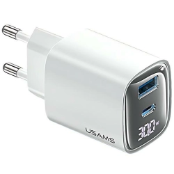 USAMS Ład. siec. CC229 30W GaNUSB-C/USB-A Fast Charging XC Series biały/white CC229TC02