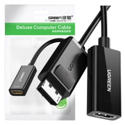 Adapter, kabel DisplayPort (męski)  - HDMI (żeński) UGREEN MM137, 4K (czarny)