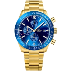 Zegarek Męski Giewont Chronograph Sapphire Złoto Niebieski GW8720-B6
