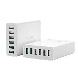 Ładowarka 6x USB Blitzwolf BW-S15, QC 3.0, 60W (biały) Ładowarka 6x USB Blitzwolf BW-S15, QC 3.0, 60W (biały)