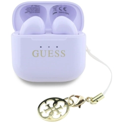 Słuchawki TWS Guess Glossy Effect        Printed Classic Logo & Charm lawendowy