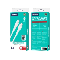 JELLICO kabel B9 USB-C - USB-C PD 66W 1M Biały JELLICO kabel B9 USB-C - USB-C PD 66W 1M Biały