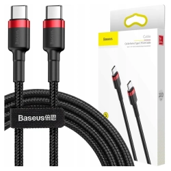 Kabel USB-C do USB-C PD Baseus Cafule PD 2.0 QC 3.0 60W 1m (czarno-czerwony)