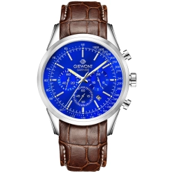 Zegarek Męski Giewont Chronograph Sapphire Srebrno Niebieski GW7650-A5