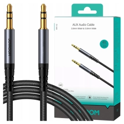 Kabel AUX Joyroom SY-A08 mini jack 3.5mm do mini jack 3.5mm,  oplot, 1.2m (czarny)