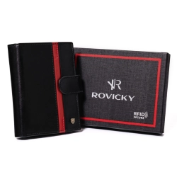 Skórzany portfel męski z zabezpieczeniem RFID Protect — Rovicky