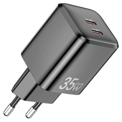 AWEI ład. siec. PD65-EU 35W2x USB-C czarna/black GaN