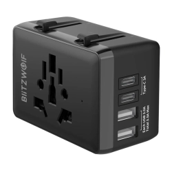 Adapter Podróżny 4w1 Blitzwolf BW-TA1 2xUSB + C + PD 20W Adapter Podróżny 4w1 Blitzwolf BW-TA1 2xUSB + C + PD 20W