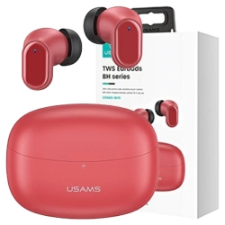 USAMS Słuchawki Bluetooth 5.1 TWS BHseries bezprzewodowe czerwony/red BHUBH03