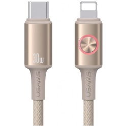 Kabel USAMS Huan Series SJ753 30W USB-C  do Lightning 1,2 m tytanowy