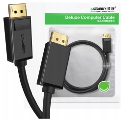 Ugreen jednokierunkowy kabel z DisplayPort na HDMI 4K 30 Hz 32 AWG 1,5 m czarny (DP101 10239)