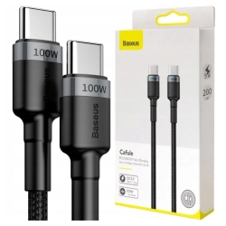 Kabel USB-C do USB-C Baseus Cafule, QC 3.0, PD 2.0, 100W, 5A, 2m (szaro-czarny)
