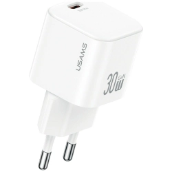 Ładowarka sieciowa USAMS JO Series CC262 30W USB-C + kabel USB-C/USB-C 1m biały