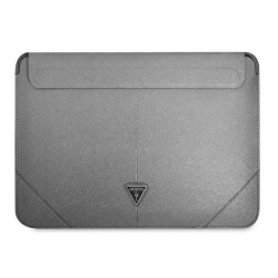 Guess Sleeve GUCS14PSATLG 14 srebrny/silver Saffiano Triangle Logo