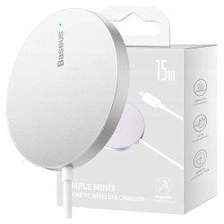 Magnetyczna ładowarka indukcyjna Baseus Simple Mini3 15W (srebrna)