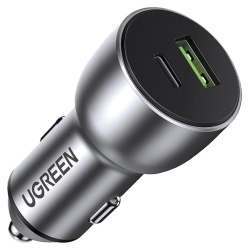 Ładowarka samochodowa Ugreen CD213 USB + USB-C, 36W (szara)