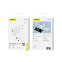 FONENG ładowarka sieciowa EU64 18W 1xUSB QC3.0 + kabel Micro Biały